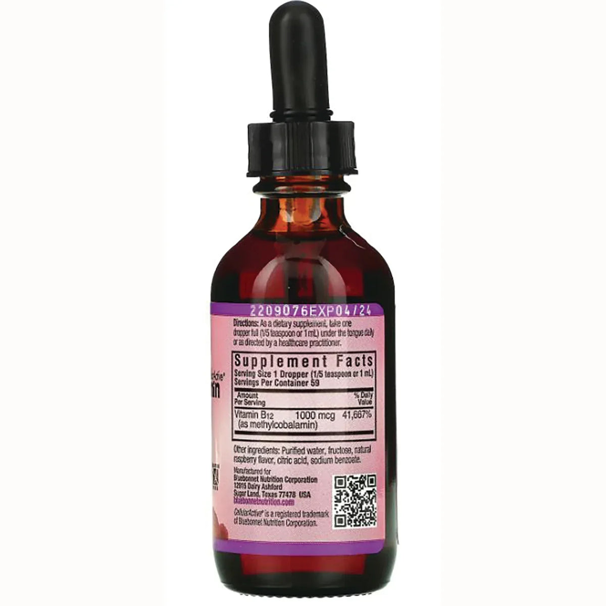 Liquid Methylcobalamin Vitamin B12 - Raspberry