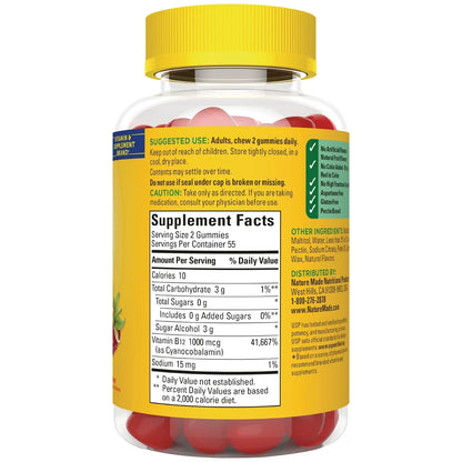 Zero Sugar Energy B12 Gummies - Raspberry