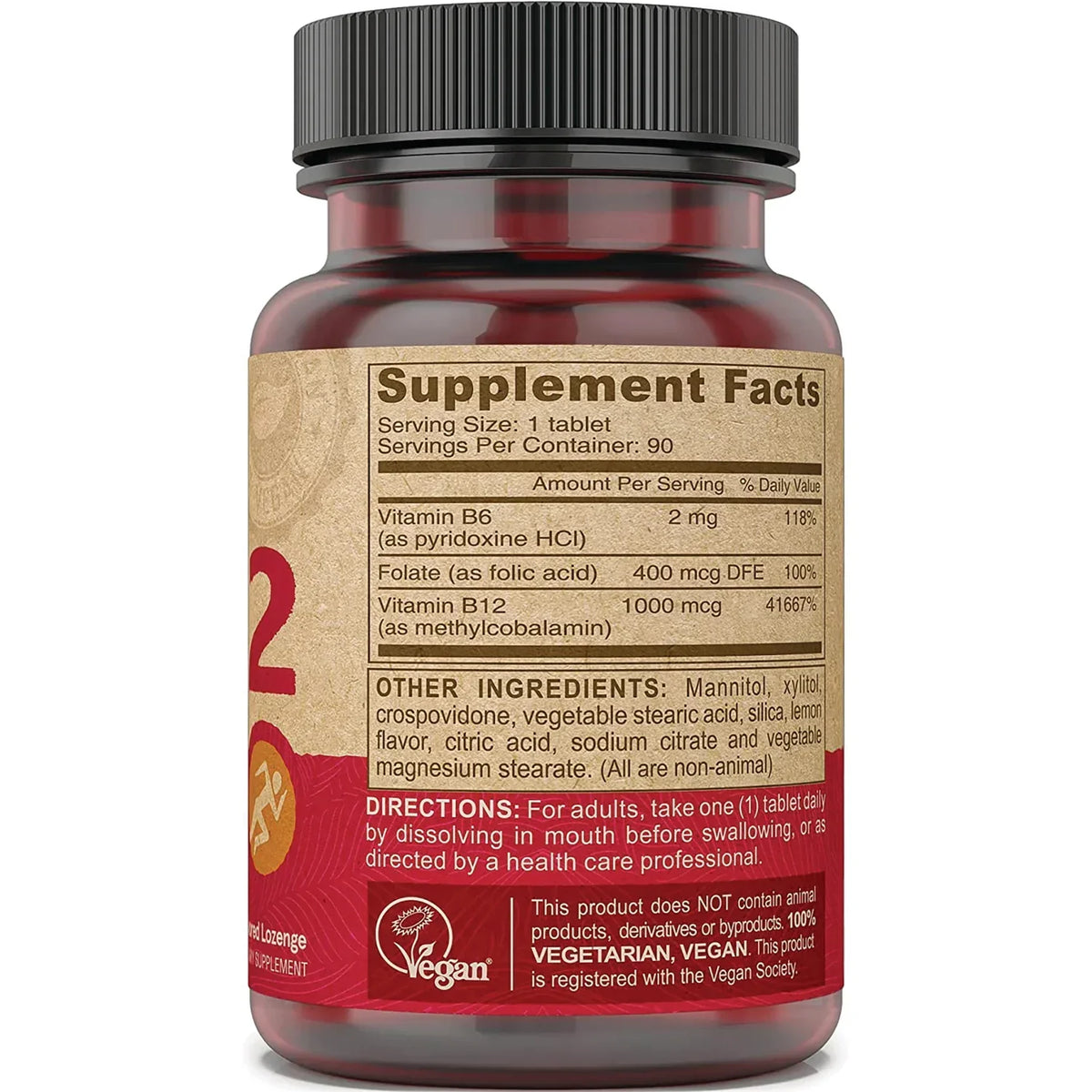 Vegan B12 with Folic Acid & B6 - Fast Dissolve