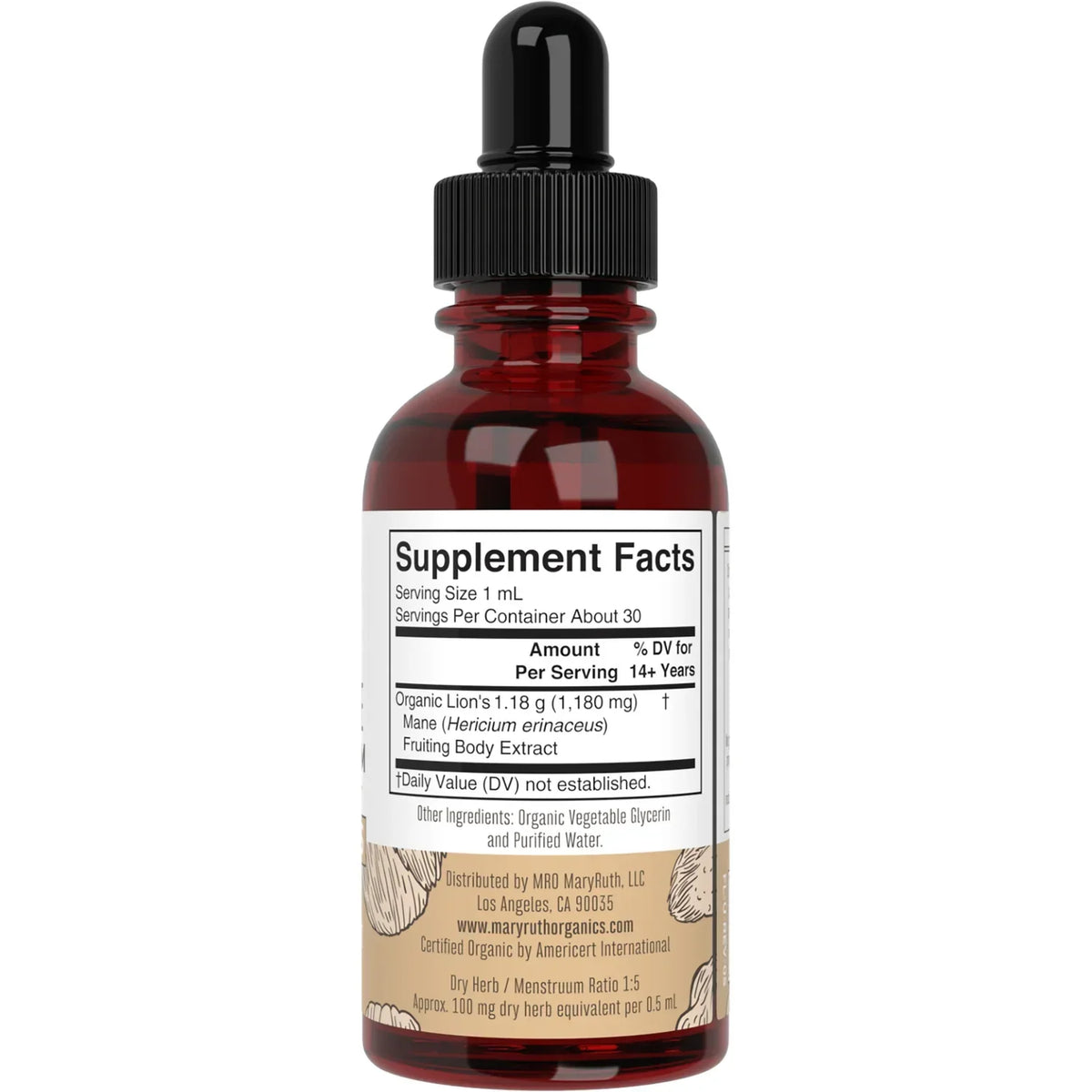 Organic Lion's Mane Mushroom Liquid Extract