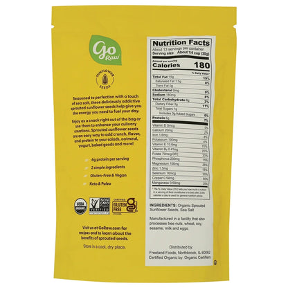 Organic Sprouted Sunflower Seeds with Sea Salt